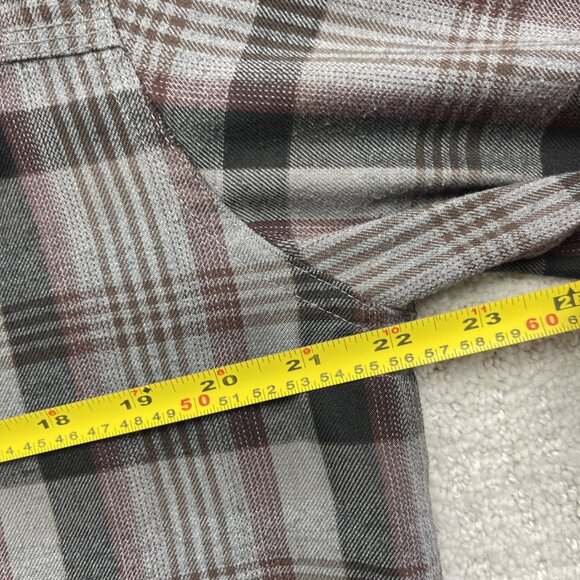 Royal Robbins Grey / Red Flannel Plaid Outdoor Button Up Shirt Size Large Camp - Picture 7 of 14